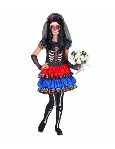 Disfraz de Catrina roja y...