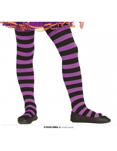 Medias a rayas lilas y...