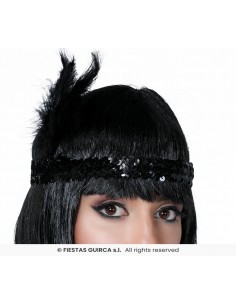 Diadema de charlestón negra...