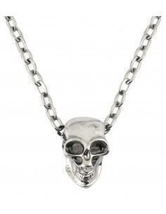 Collar calavera de metal