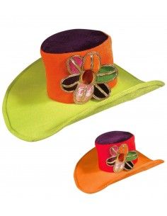 Sombrero de hippie con flor