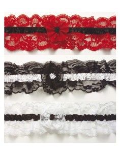 Liga de encaje con flor