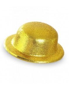 Sombrero bombín dorado...