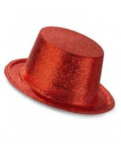 Sombrero chistera rojo de...