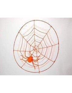 Telaraña  naranja con araña...