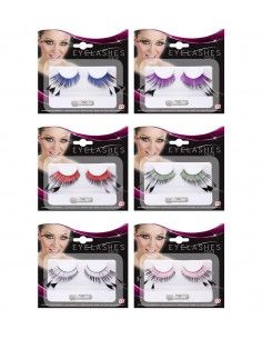 Pestañas bicolor con 3 plumas
