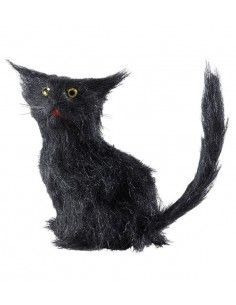 Gato peludo negro (12 cm)